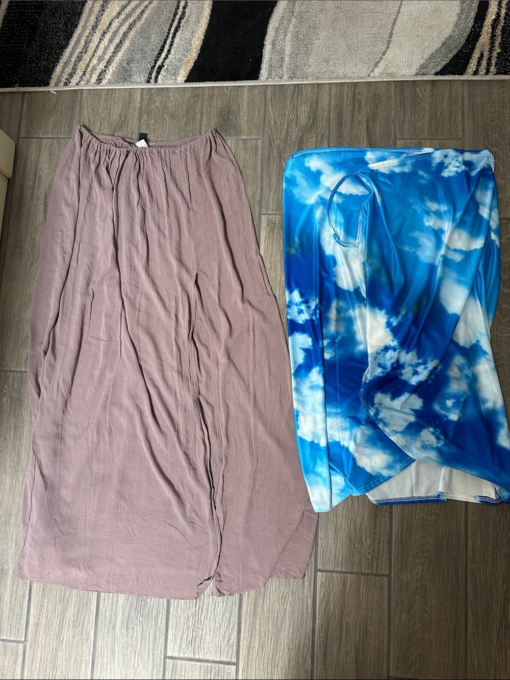 Women’s Cover Up Bundle. OS. Brown and Tie Dye Blue. Tube Style and Wrap